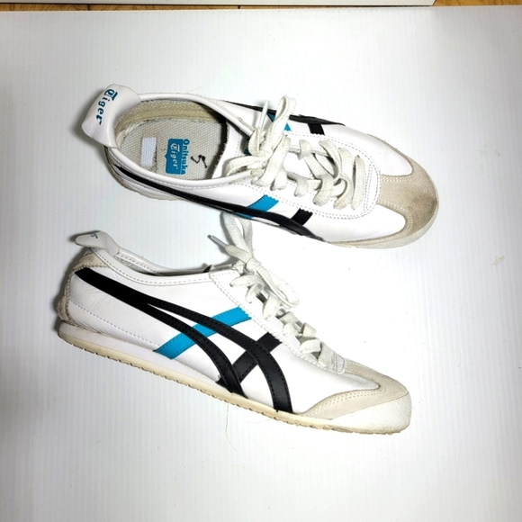 Onitsuka Tiger mexico 66 black blue casual sneakers size  5 fits womens 6.5 - Picture 1 of 8